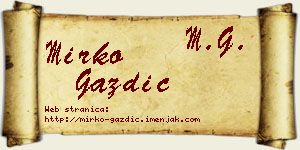Mirko Gazdić vizit kartica
